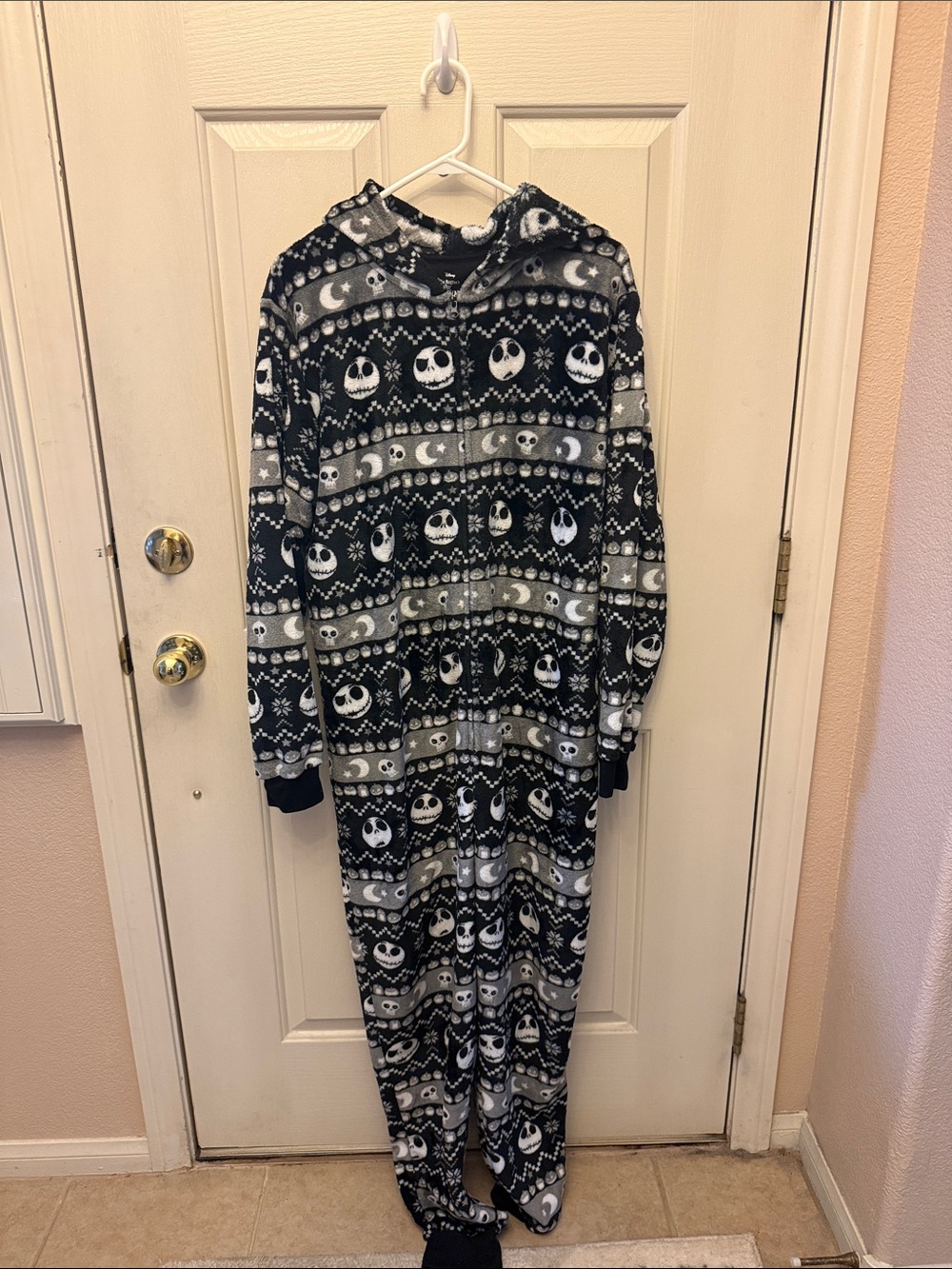 Nightmare Before Christmas onesie pajamas with hoodie